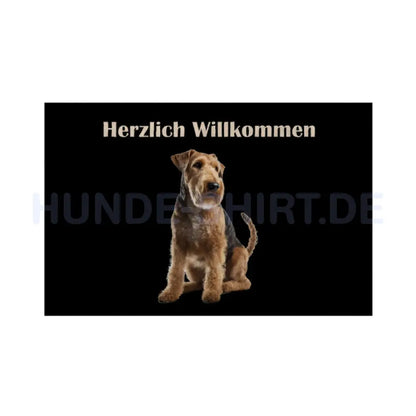 Fußmatte "Welsh Terrier - Herzlich Willkommen" Weiß – hunde-shirt.de