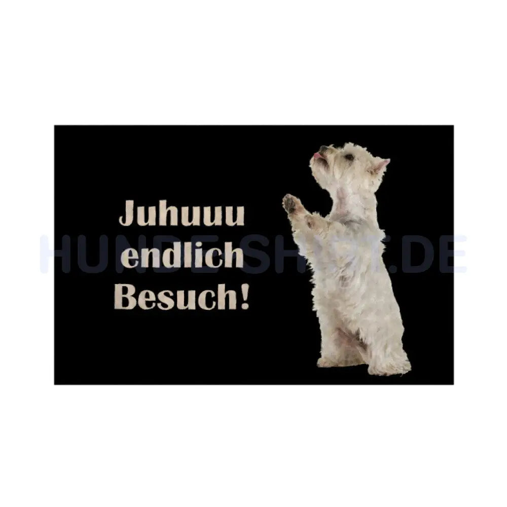 Fußmatte "Westie - Besuch" Weiß – hunde-shirt.de