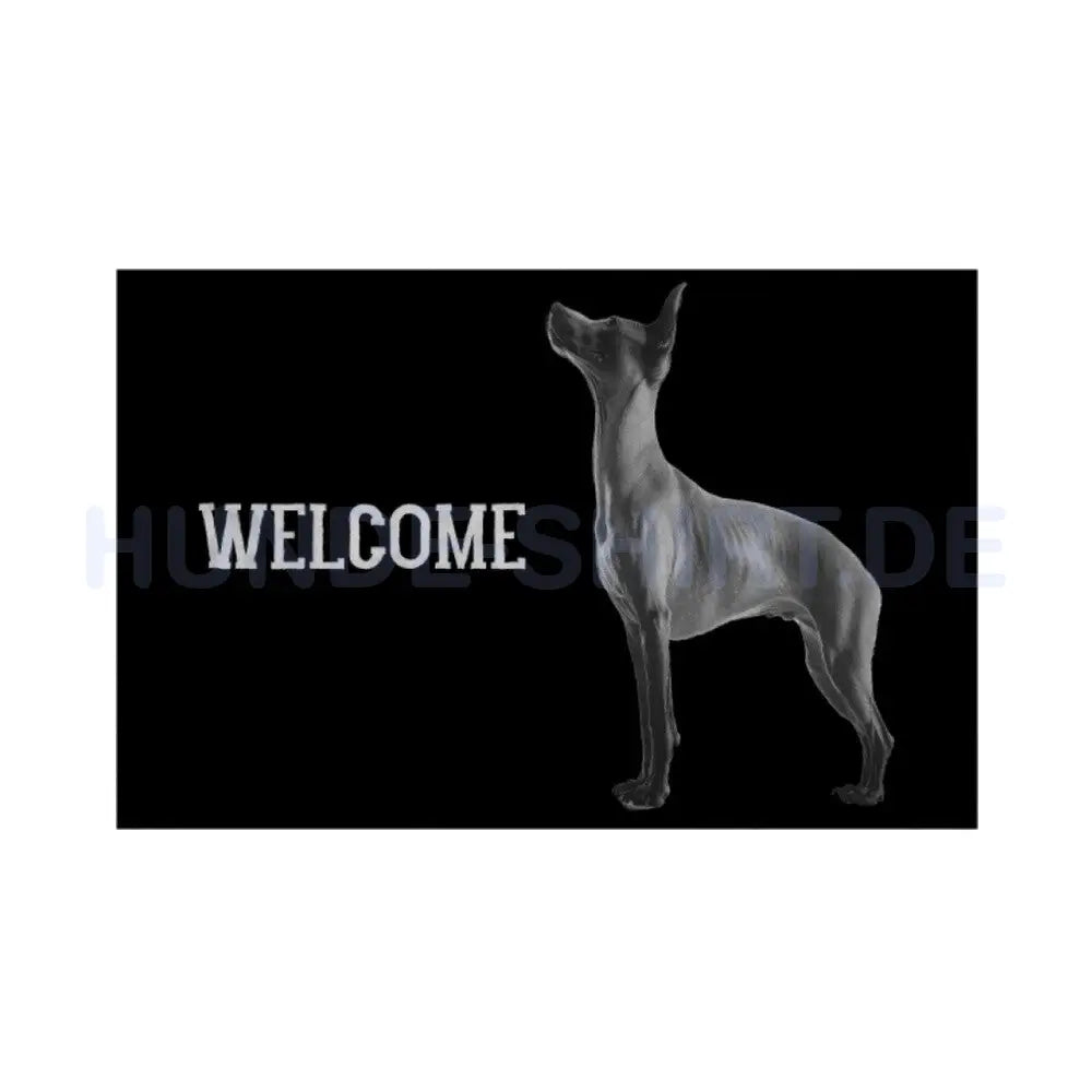 Fußmatte "Xolo - WELCOME" Weiß – hunde-shirt.de