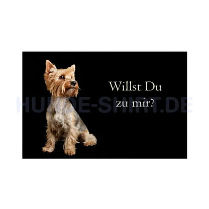 Fußmatte "Yorkie - Willst Du zu mir?" Weiß – hunde-shirt.de