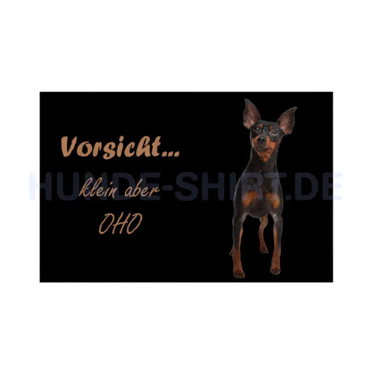 Fußmatte "Zwergpinscher - klein aber oho" Weiß – hunde-shirt.de