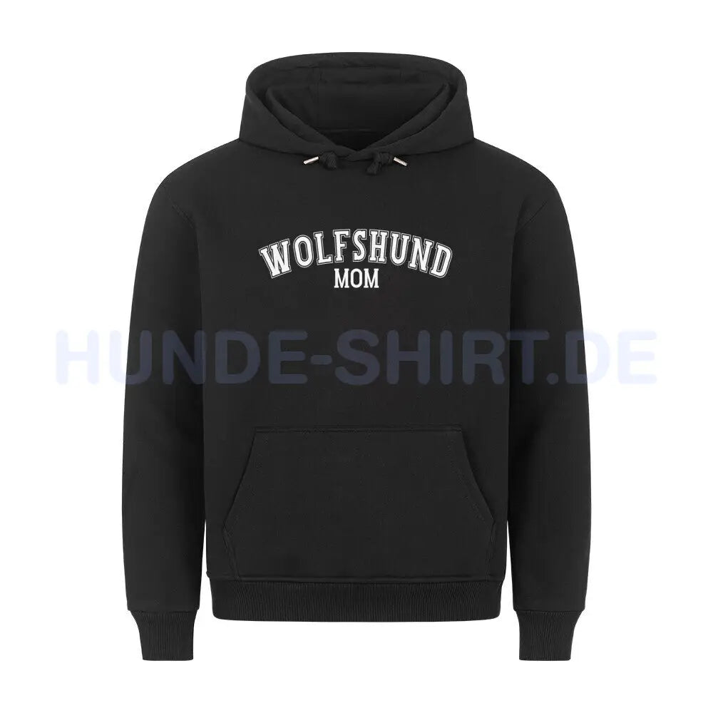 HigherBlanks Premium Hoodie "Wolfshund - MOM" Schwarz – hunde-shirt.de