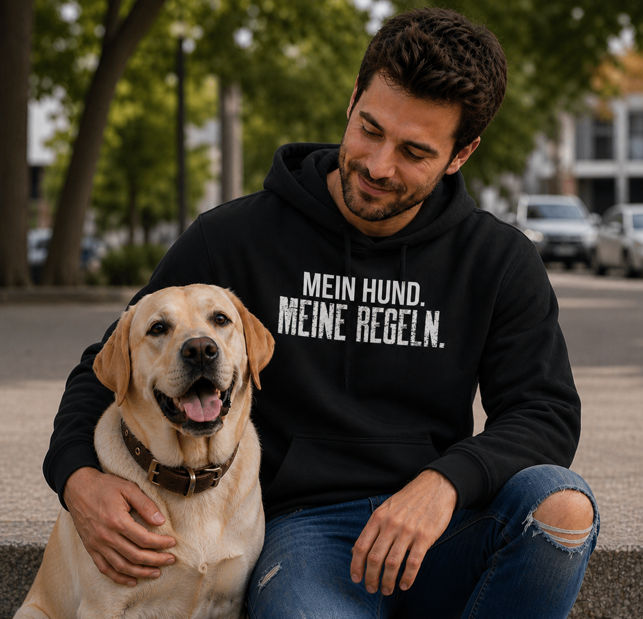 Mein Hund. Meine Regeln. | Statement Hoodie für Hundemenschen – hunde-shirt.de