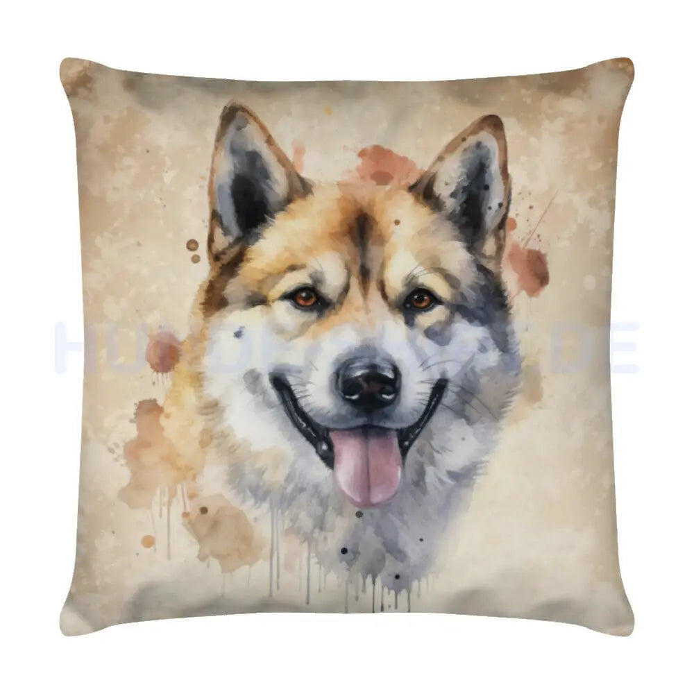 Kissen "Akita Inu - Braun" Weiß – hunde-shirt.de