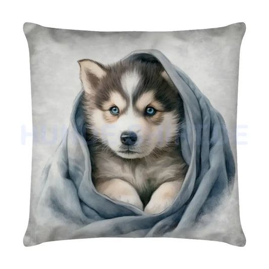 Kissen "Alaskan Malamute - Kuscheln" Weiß – hunde-shirt.de