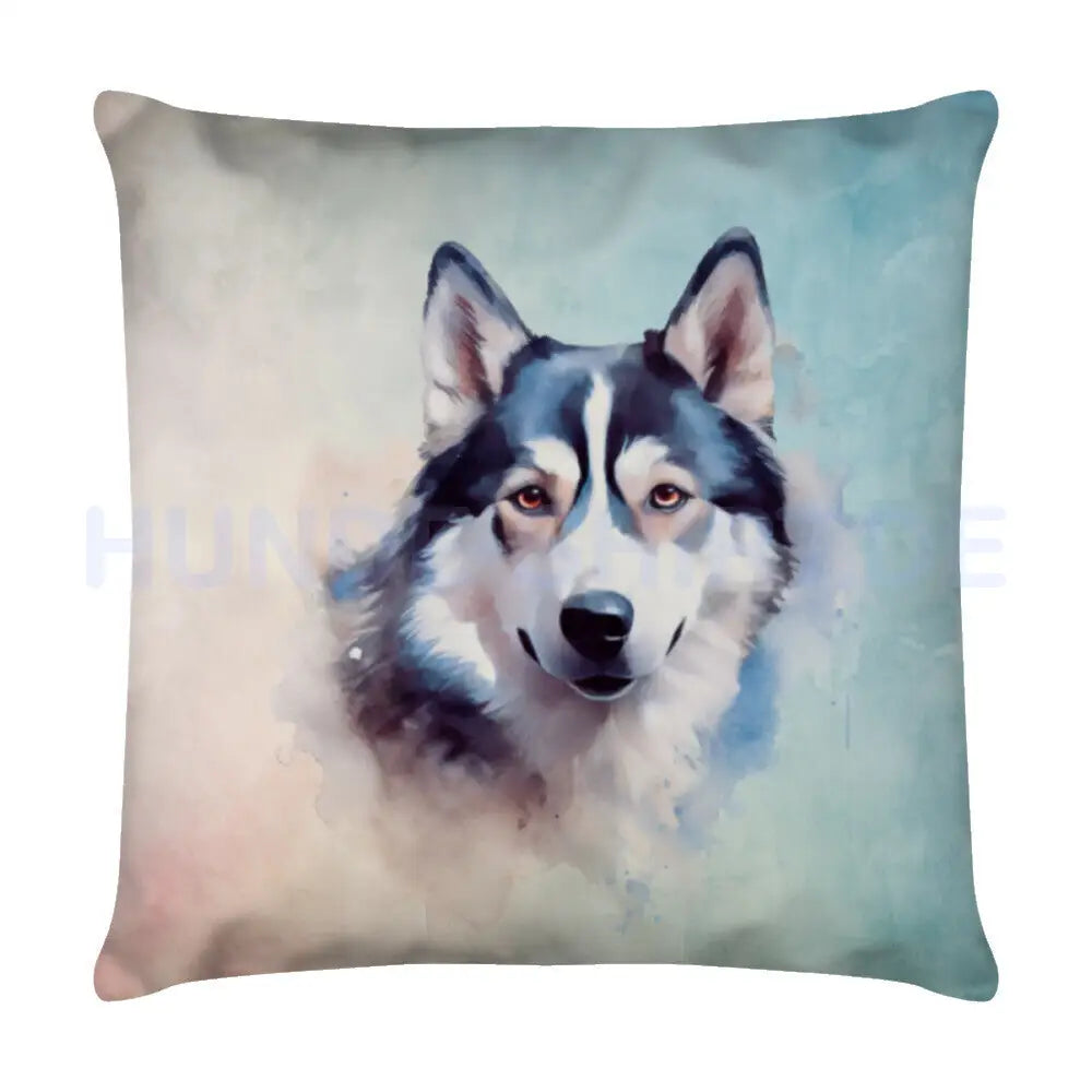 Kissen "Alaskan Malamute Portrait" Weiß – hunde-shirt.de