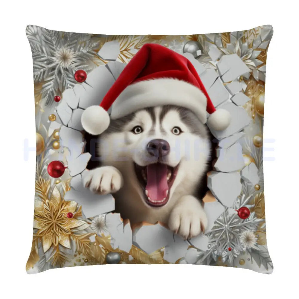 Kissen "Alaskan Malamute - Weihnachten" Weiß – hunde-shirt.de