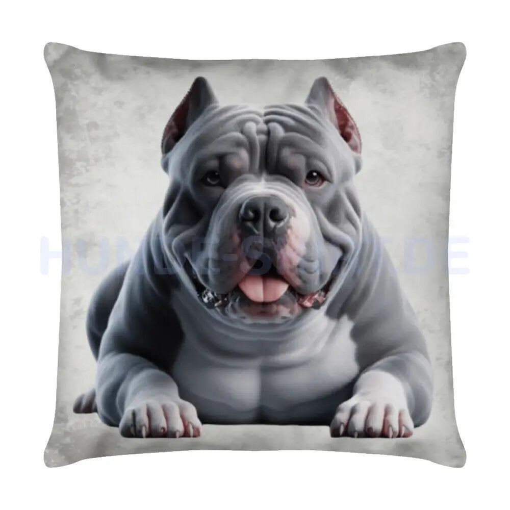 Kissen "American Bully XL / XXL - Portrait" Weiß – hunde-shirt.de