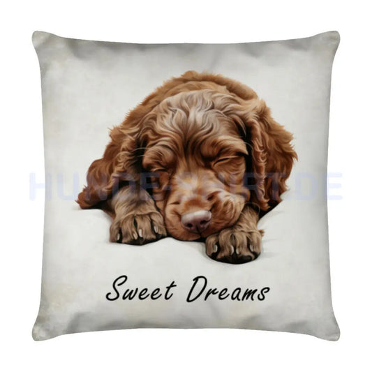 Kissen "American Cocker - Sweet Dreams" Weiß – hunde-shirt.de