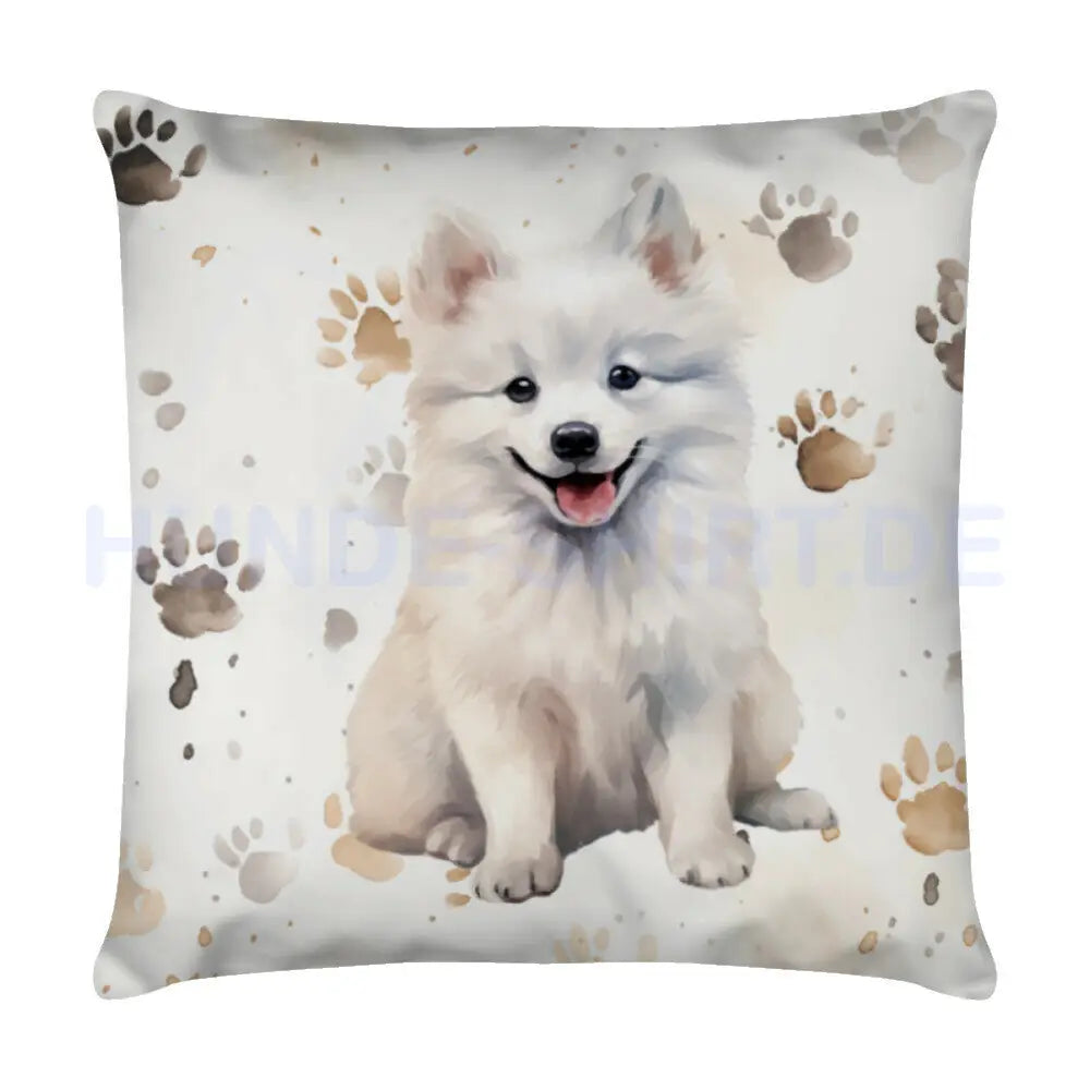 Kissen "American Eskimo - Puppy" Weiß – hunde-shirt.de