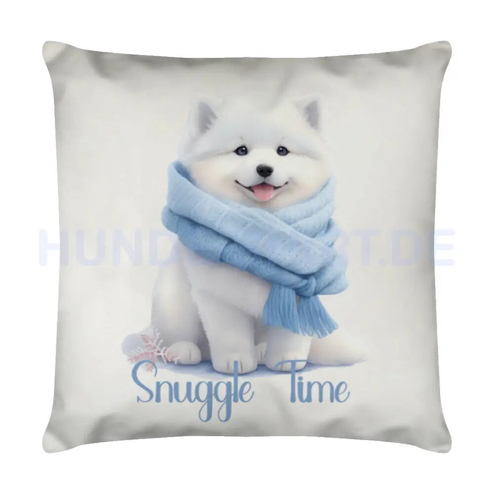 Kissen "American Eskimo - Snuggle Time" Weiß – hunde-shirt.de