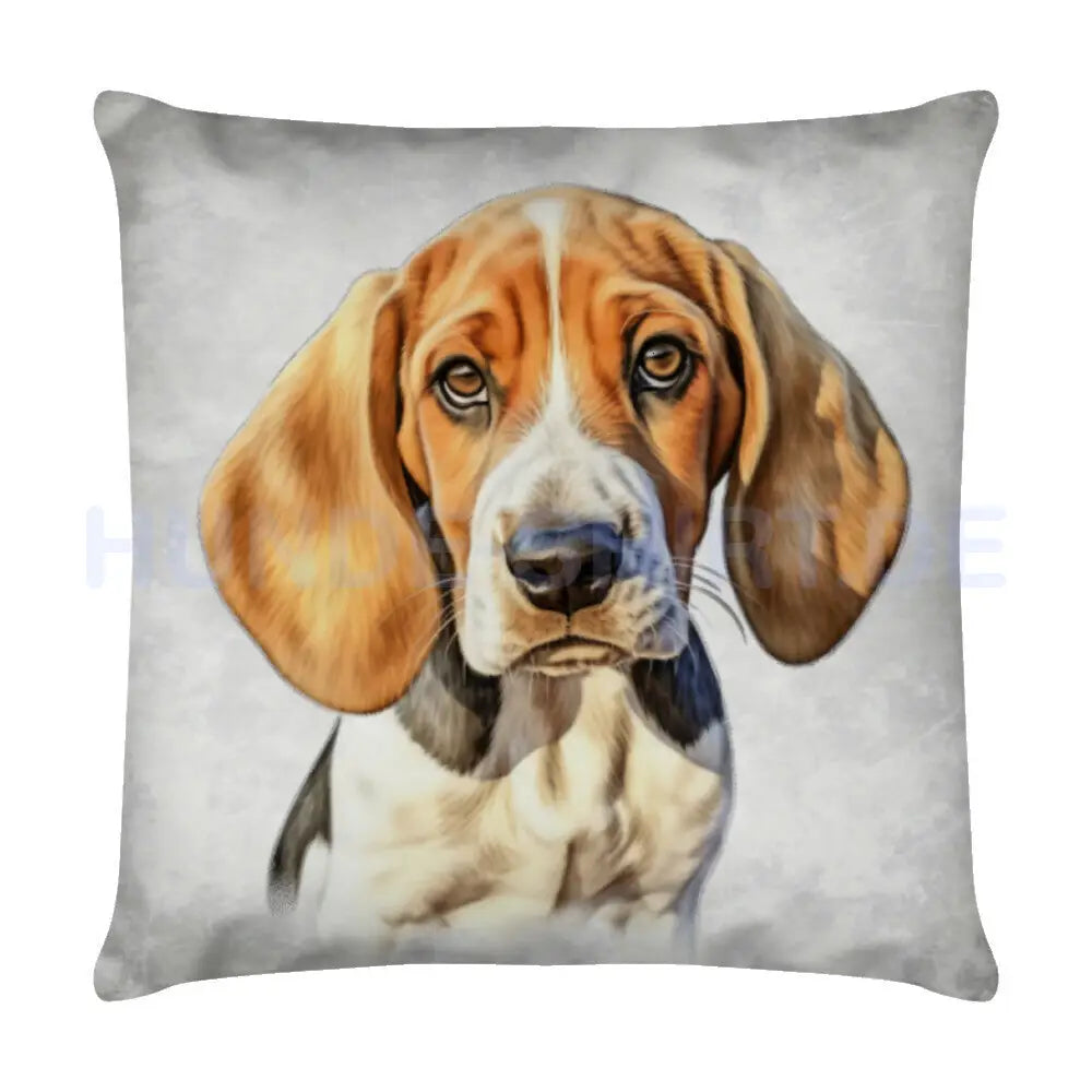 Kissen "American Foxhound - Blick" Weiß – hunde-shirt.de