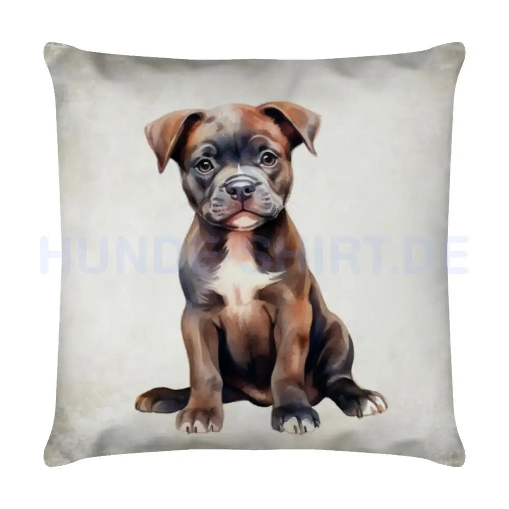 Kissen "American Staffordshire Terrier - Puppy! Weiß – hunde-shirt.de