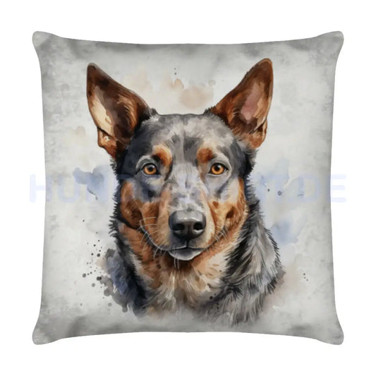 Kissen "Australian Cattle Dog - Grau" Weiß – hunde-shirt.de