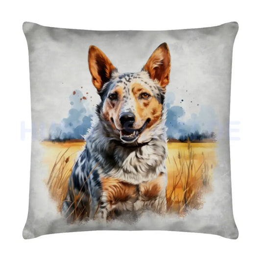 Kissen "Australian Cattle Dog - Natur" Weiß – hunde-shirt.de