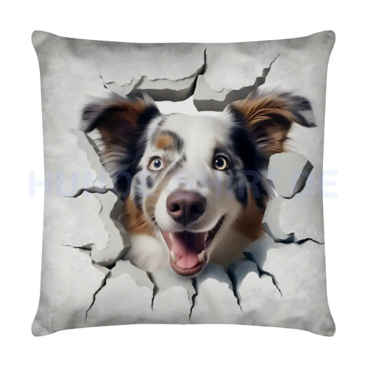 Kissen "Australian Shepherd - Look 2" Weiß – hunde-shirt.de