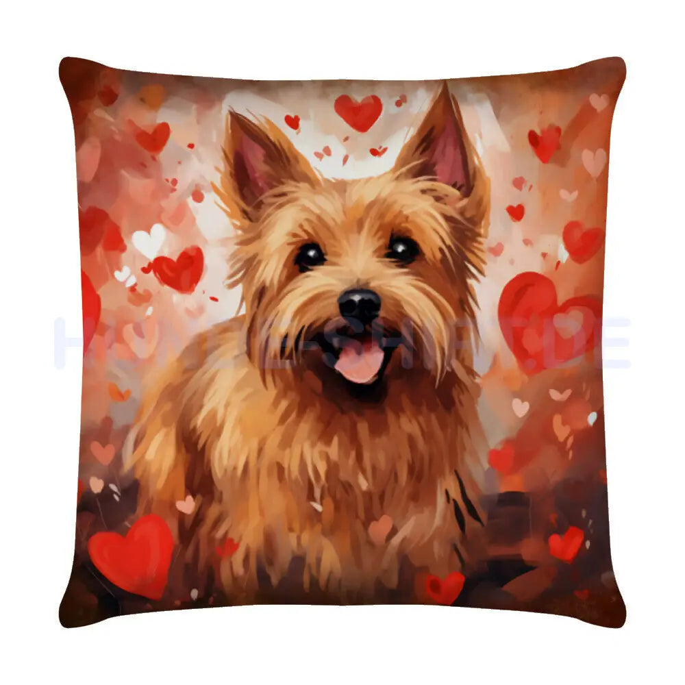 Kissen "Australian Terrier - Hearts" Weiß – hunde-shirt.de