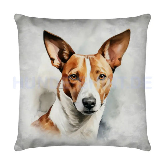 Kissen "Basenji - Grey" Weiß – hunde-shirt.de