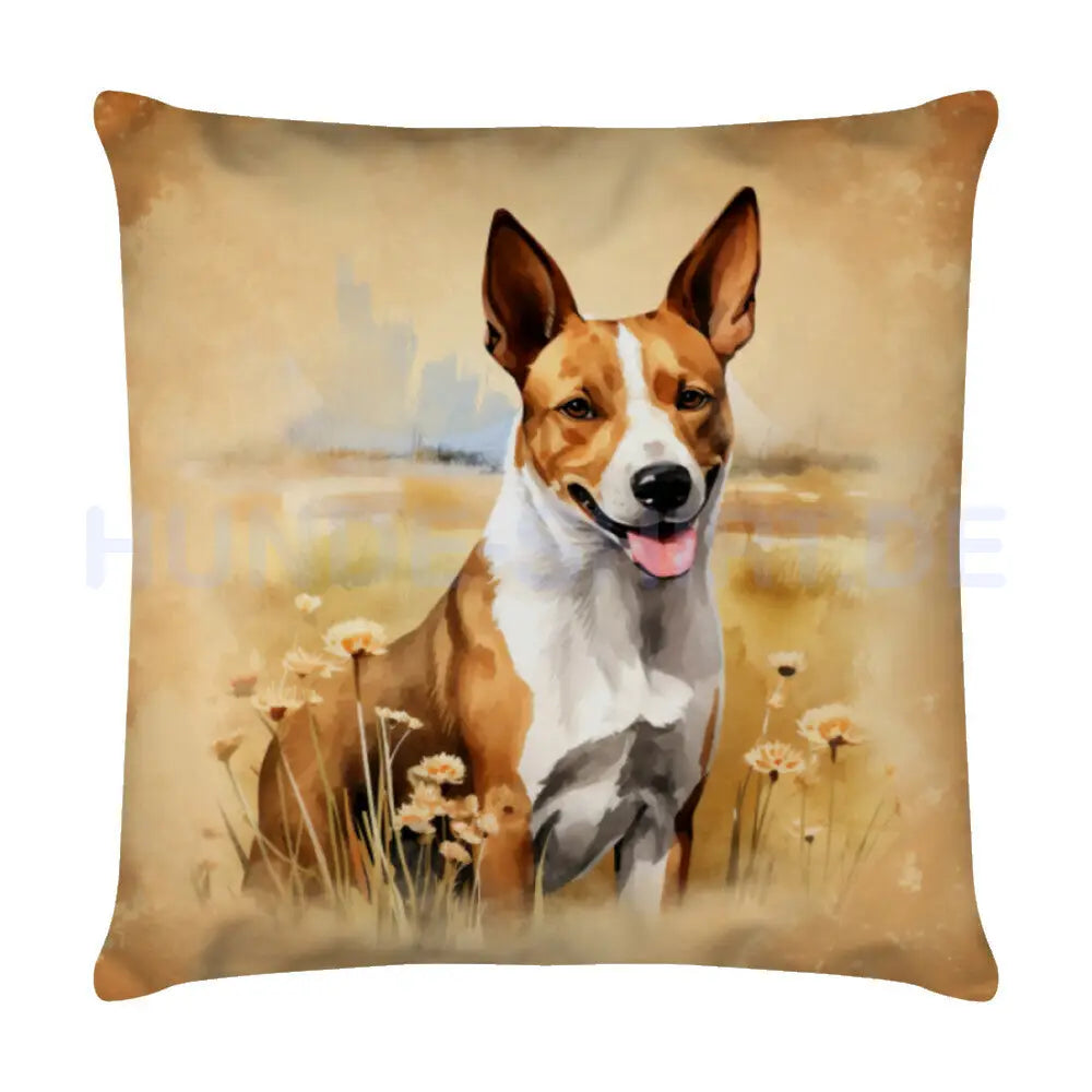 Kissen "Basenji - Natur" Weiß – hunde-shirt.de