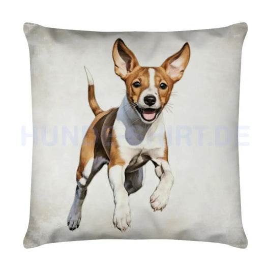 Kissen "Basenji - Puppy" Weiß – hunde-shirt.de