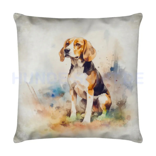 Kissen "Beagle - Natur" Weiß – hunde-shirt.de