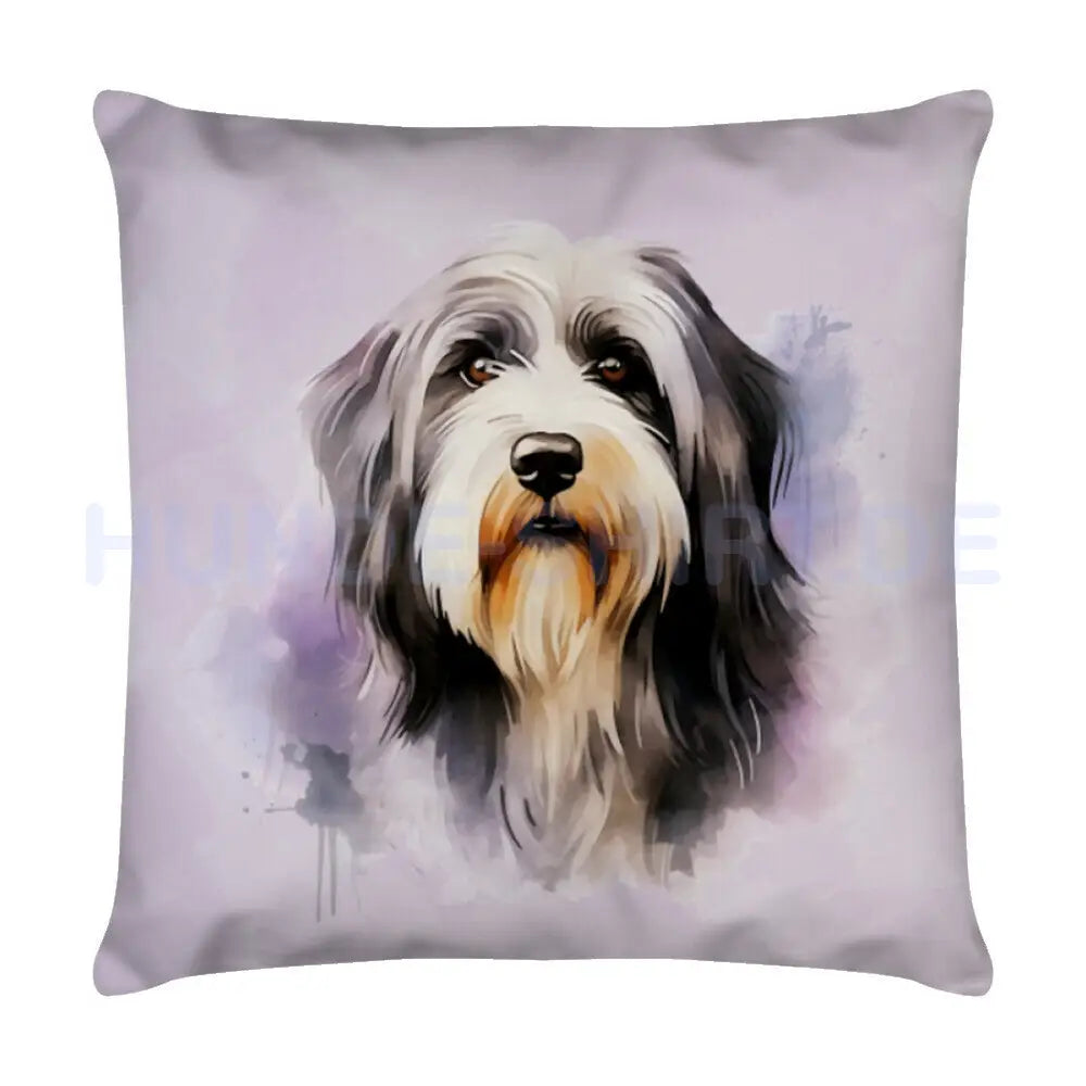 Kissen "Bearded Collie SOFT" Weiß – hunde-shirt.de