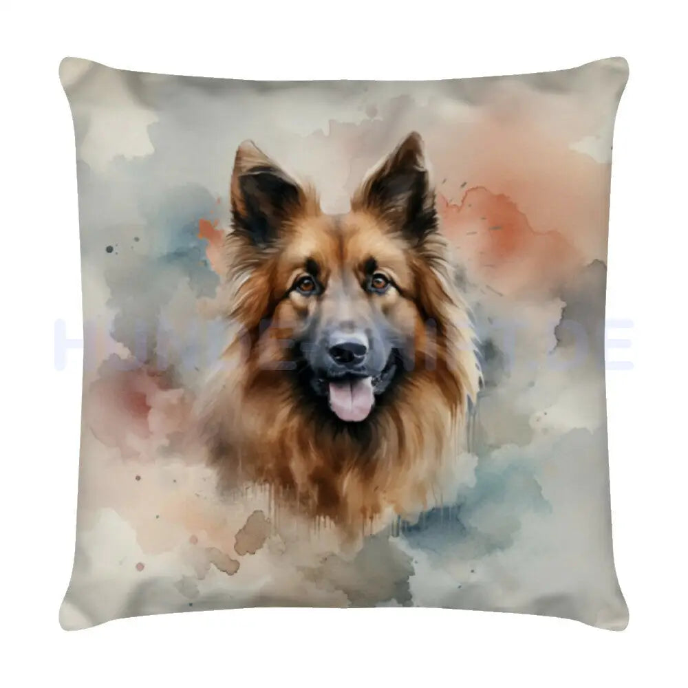 Kissen "Belgischer Schäferhund Portrait" Weiß – hunde-shirt.de