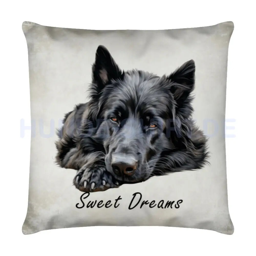 Kissen "Belgischer Schäferhund - Sweet Dreams" Weiß – hunde-shirt.de