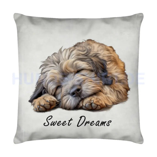 Kissen "Bergamasco - Sweet Dreams" Weiß – hunde-shirt.de