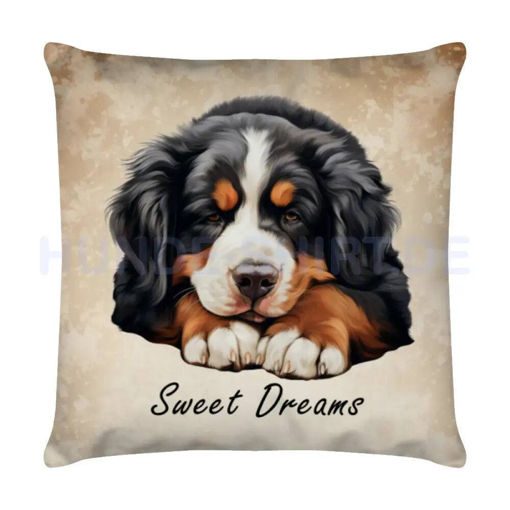 Kissen "Berner Sennenhund - Sweet Dreams" Weiß – hunde-shirt.de