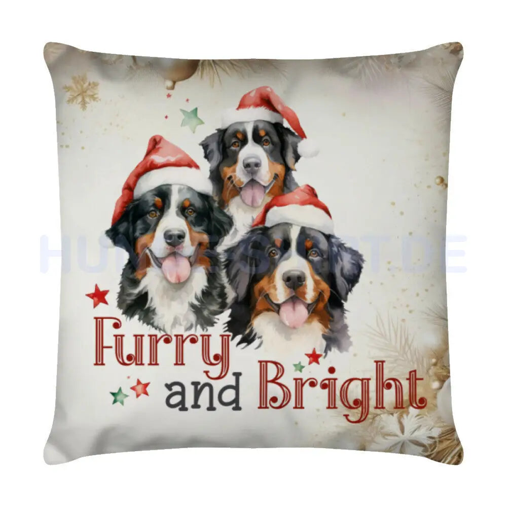 Kissen "Berner Sennenhund - Weihnachts-Trio" Weiß – hunde-shirt.de