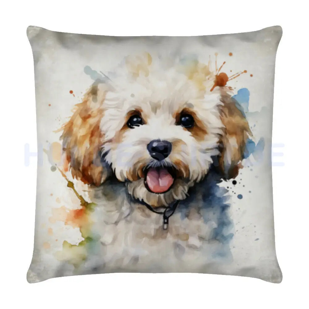 Kissen "Bichon Frisé - Aquarell" Weiß – hunde-shirt.de