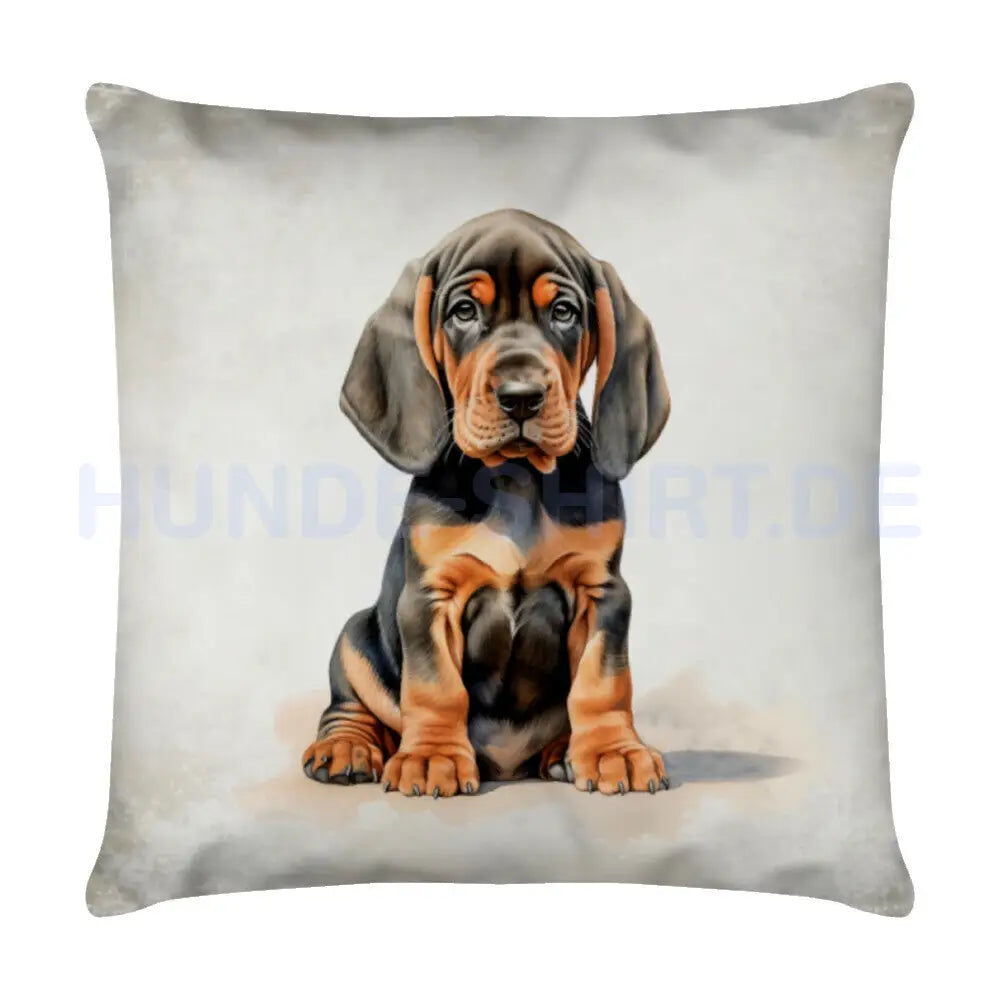 Kissen "Bloodhound - Puppy" Weiß – hunde-shirt.de