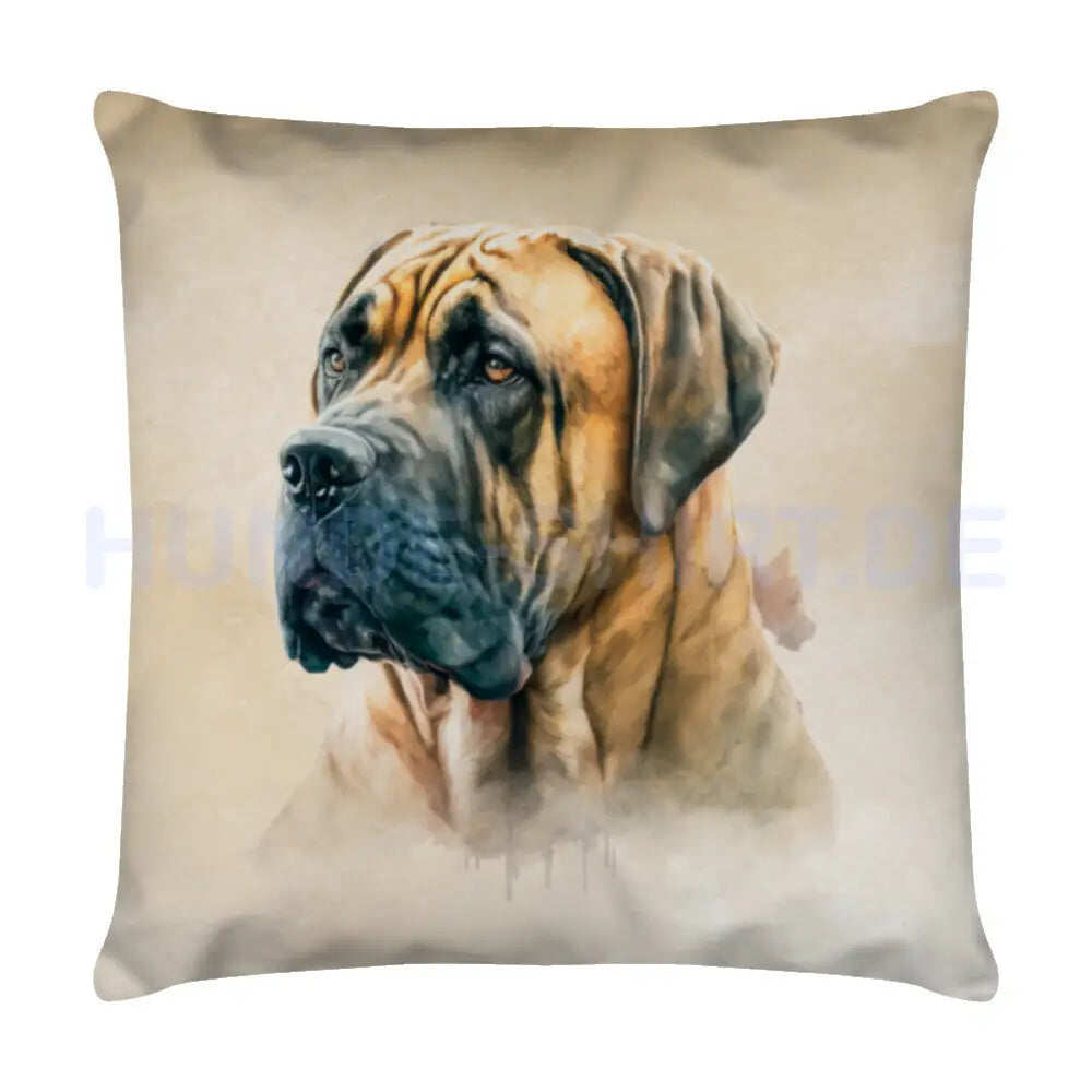 Kissen "Boerboel Blick" Weiß – hunde-shirt.de