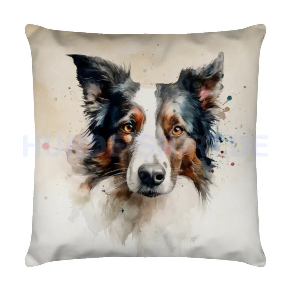 Kissen "Border Collie Blick" Weiß – hunde-shirt.de