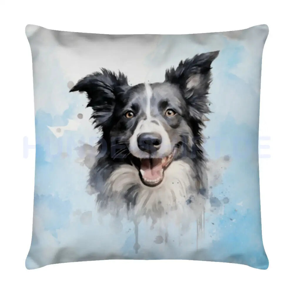 Kissen "Border Collie Blue" Weiß – hunde-shirt.de