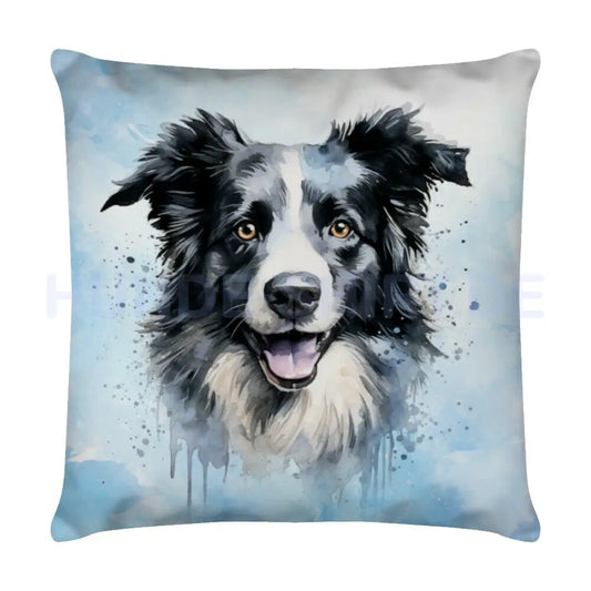 Kissen "Border Collie - Happy" Weiß – hunde-shirt.de