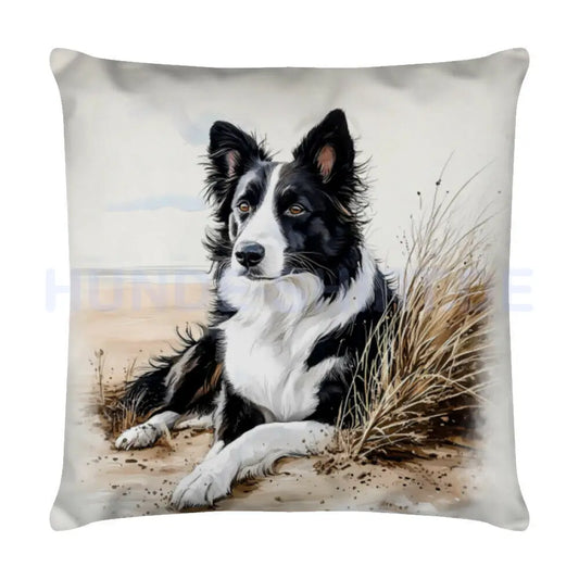 Kissen "Border Collie - Natur" Weiß – hunde-shirt.de