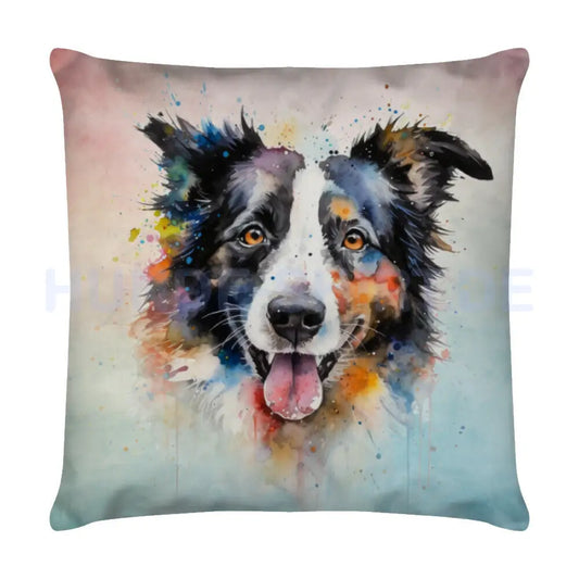 Kissen "Border Collie Portrait" Weiß – hunde-shirt.de