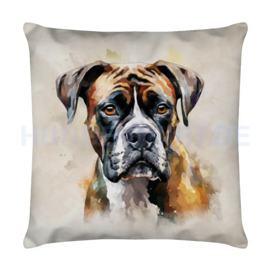 Kissen "Boxer Portrait" Weiß – hunde-shirt.de