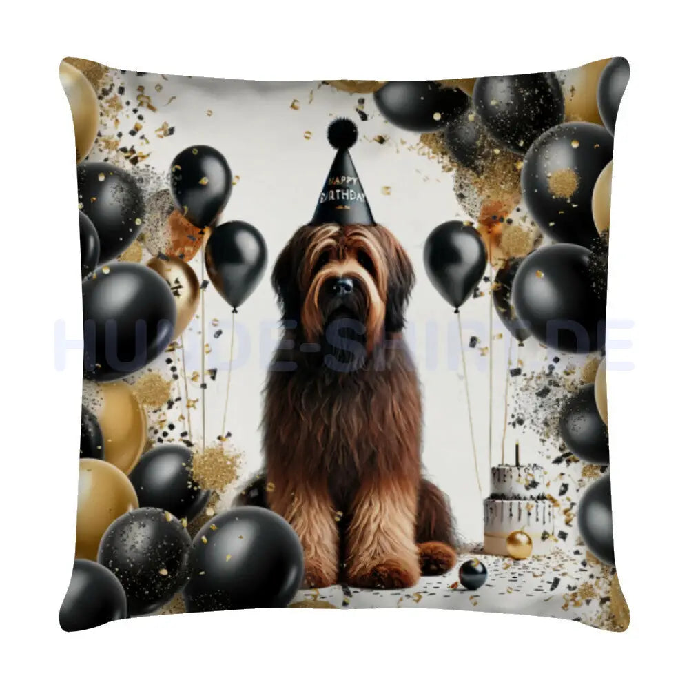 Kissen "Briard - Geburtstag" Weiß – hunde-shirt.de