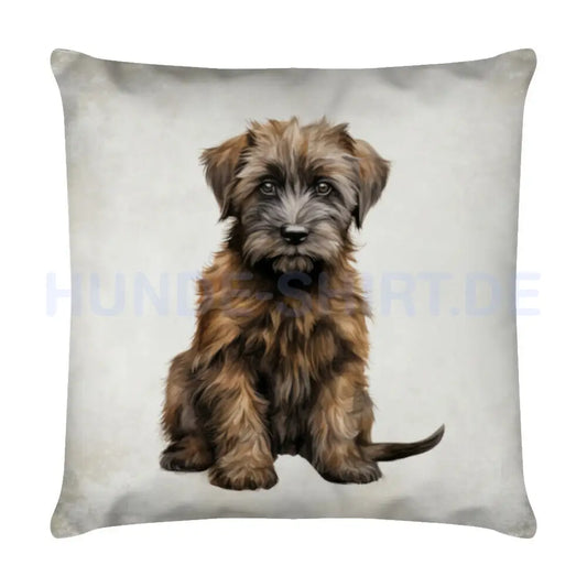 Kissen "Briard - Puppy" Weiß – hunde-shirt.de