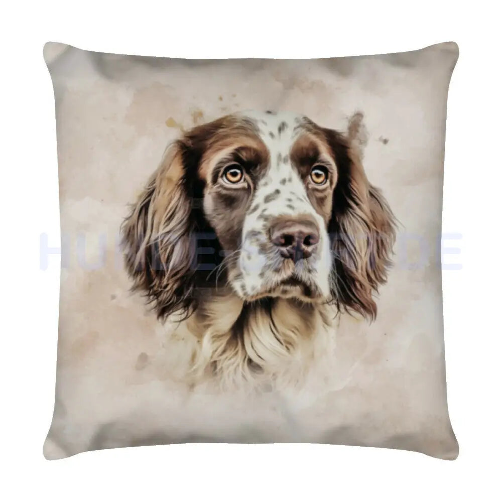 Kissen "Brittany Spaniel Portrait 2" Weiß – hunde-shirt.de