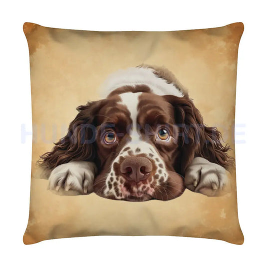 Kissen "Brittany Spaniel - Relax" Weiß – hunde-shirt.de