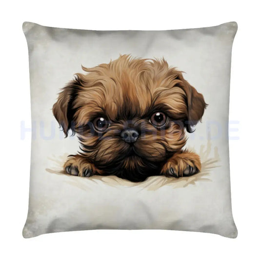 Kissen "Brüsseler Griffon - Puppy" Weiß – hunde-shirt.de