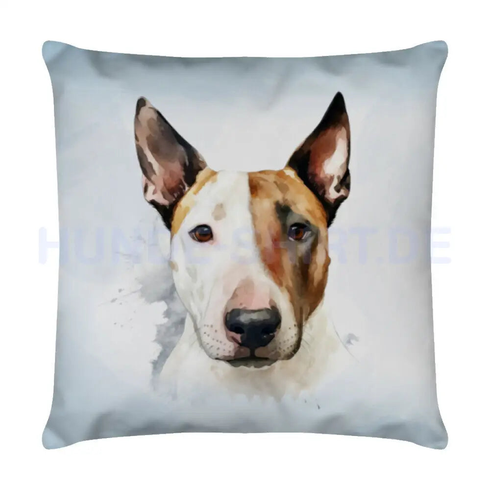 Kissen "Bullterrier blau" Weiß – hunde-shirt.de