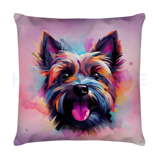 Kissen "Cairn Terrier Paint" Weiß – hunde-shirt.de