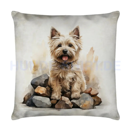 Kissen "Cairn Terrier - Stone" Weiß – hunde-shirt.de