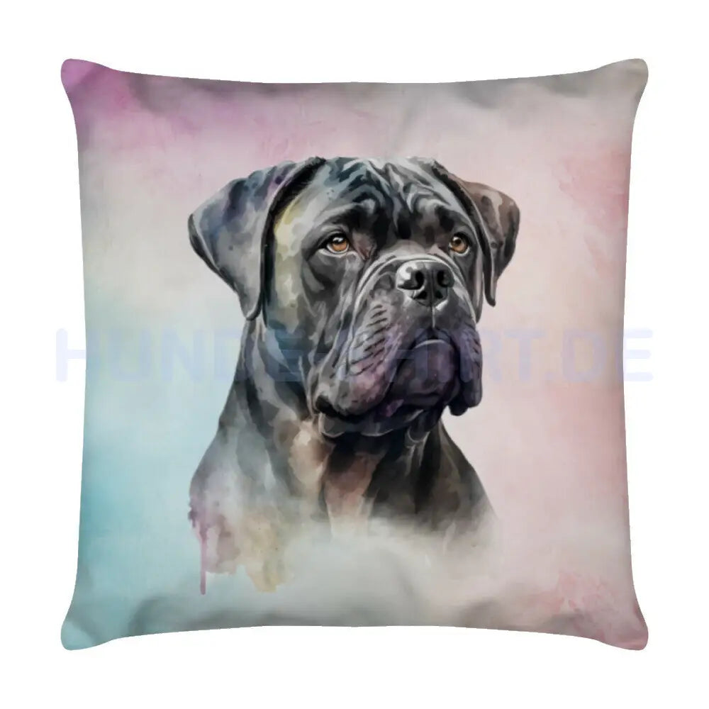 Kissen "Cane Corso Portrait blue" Weiß – hunde-shirt.de