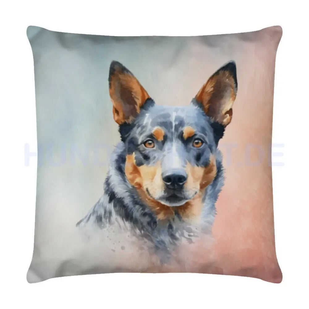 Kissen "Cattle Dog Portrait" Weiß – hunde-shirt.de